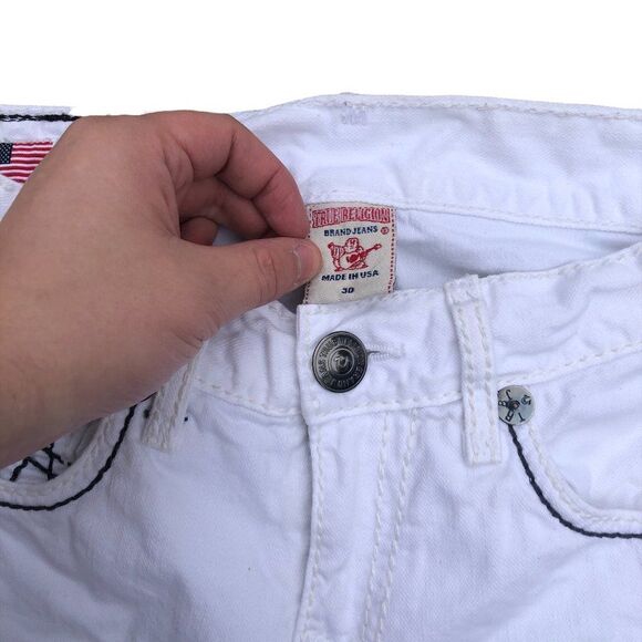 True Religion Jeans Size 30 BILLY GIANT BIG T White - Picture 6 of 12